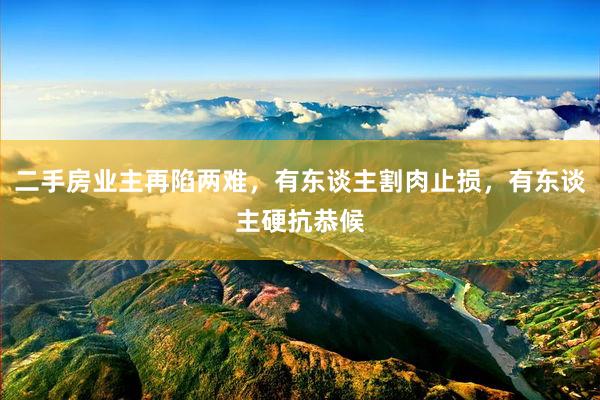 二手房业主再陷两难,有东谈主割肉止损,有东谈主硬抗恭候