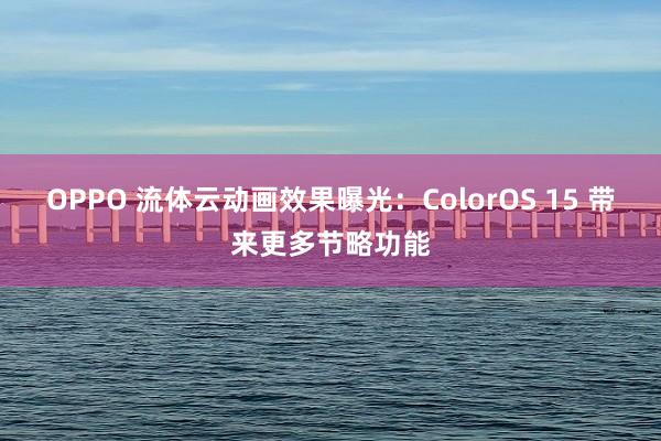 OPPO 流体云动画效果曝光：ColorOS 15 带来更多节略功能