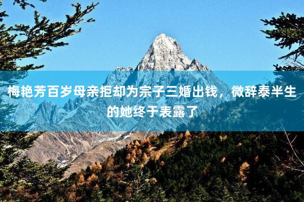 梅艳芳百岁母亲拒却为宗子三婚出钱,微辞泰半生的她终于表露了