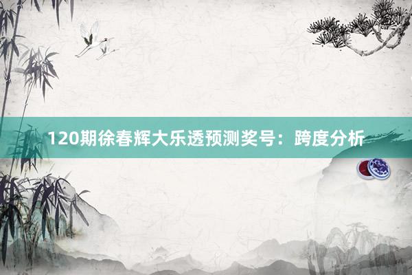 120期徐春辉大乐透预测奖号:跨度分析