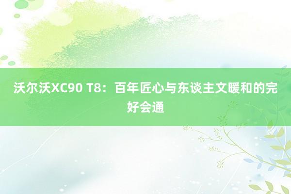沃尔沃XC90 T8:百年匠心与东谈主文暖和的完好会通