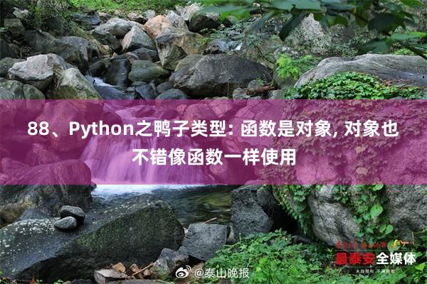 88、Python之鸭子类型: 函数是对象, 对象也不错像函数一样使用