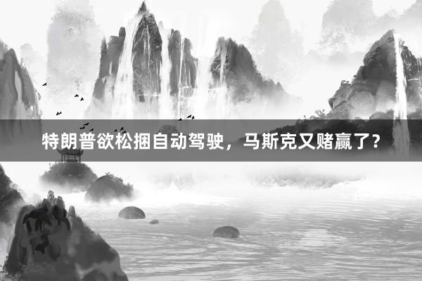 特朗普欲松捆自动驾驶，马斯克又赌赢了？
